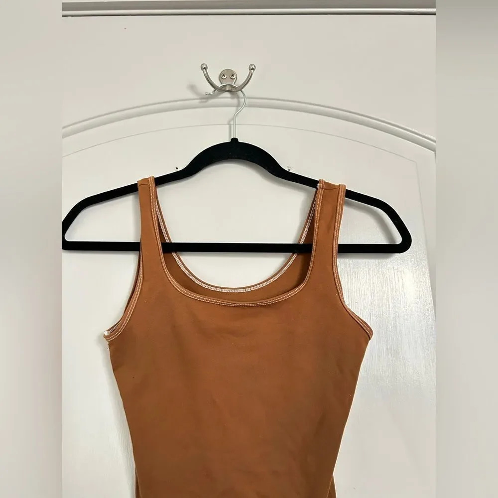 Abercrombie and Fitch Ribbed Brown Orange Bodysuit size XS - Picture 3 of 5